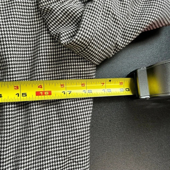 Women’s Size 8 Blazer Black White Houndstooth Career Preppy Bow Pockets Coquette - Picture 9 of 15